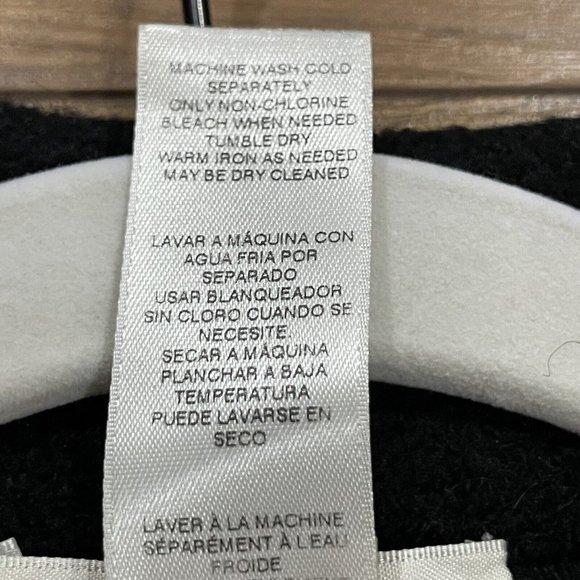 Chicos Jacket Blazer Womens Large 2 Black Wool Blend Pieced Textured‎ Button - Picture 7 of 12